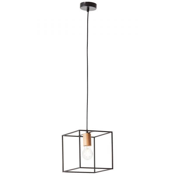 Lampe suspendue Arica noir avec du bois Brilliant 4004353393013