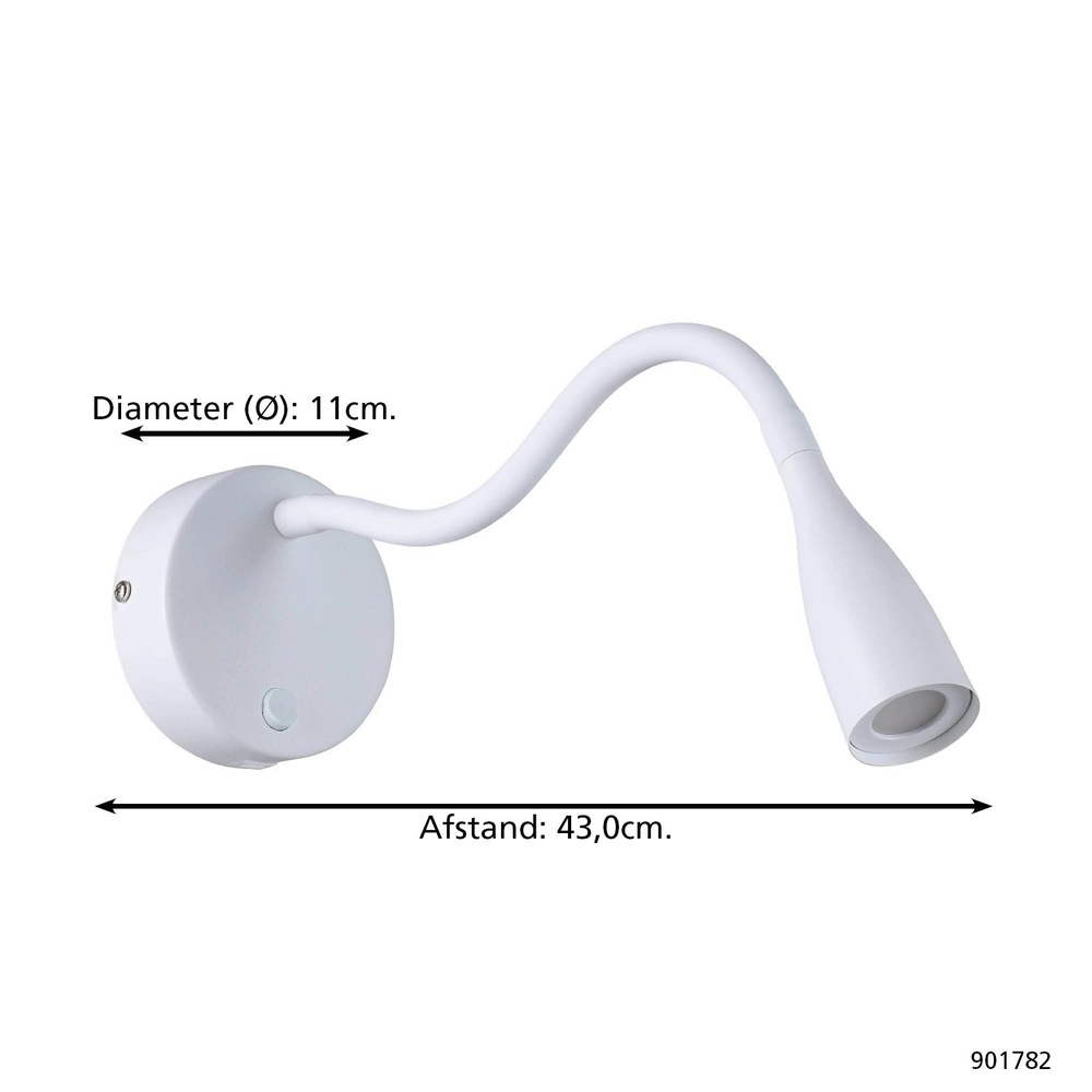 Lampe de chevet Olivandino 1 Blanc flexible Eglo 9008606347797