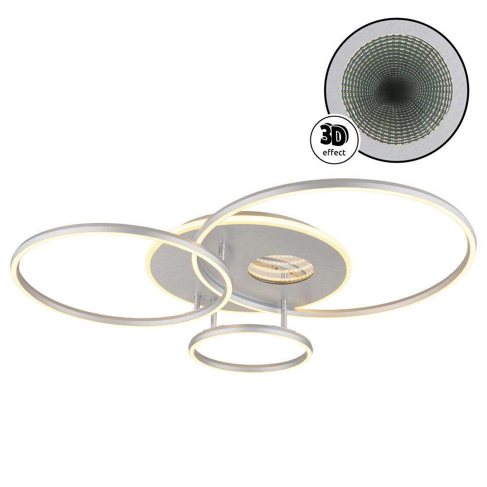 Lampe de plafond moderne Invertina Gris argenté 90 cm Globo 9007371575404