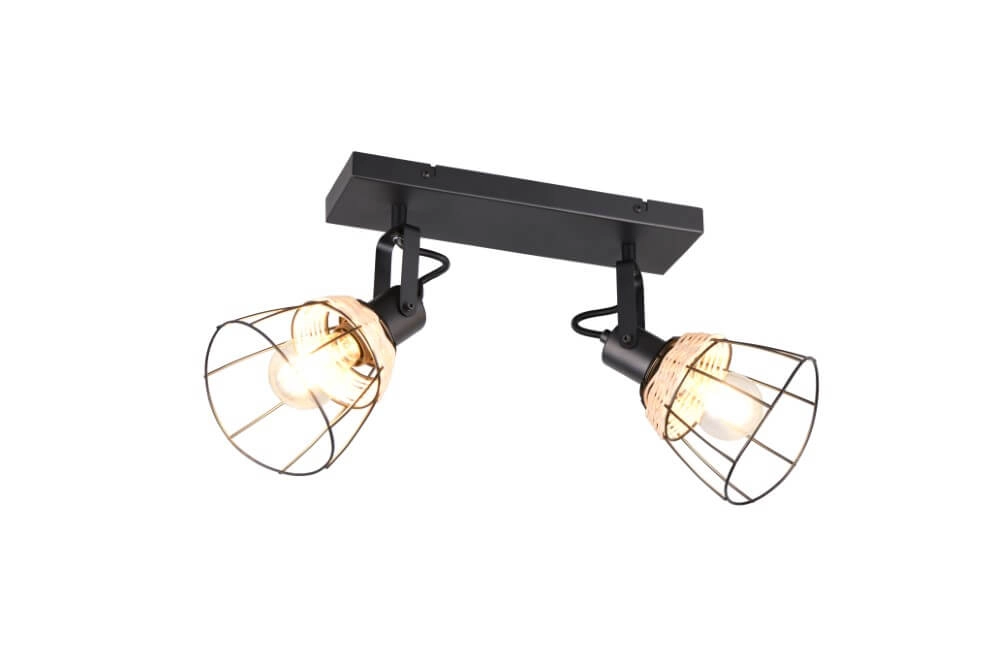 Plafonnier noir Jerome Design 2-lumière Plafonnier noir Jerome Design 2-lumière