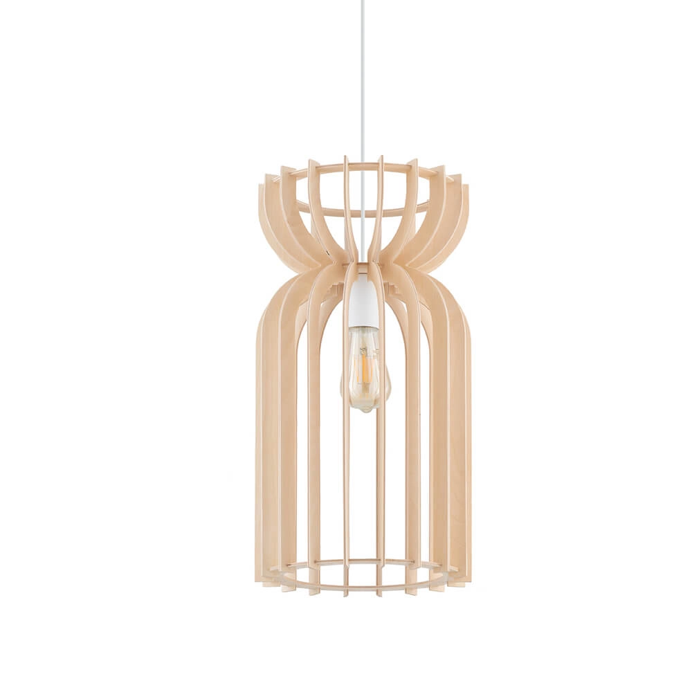 Lampe suspendue en bois Kymi Ø 26cm - bois marron