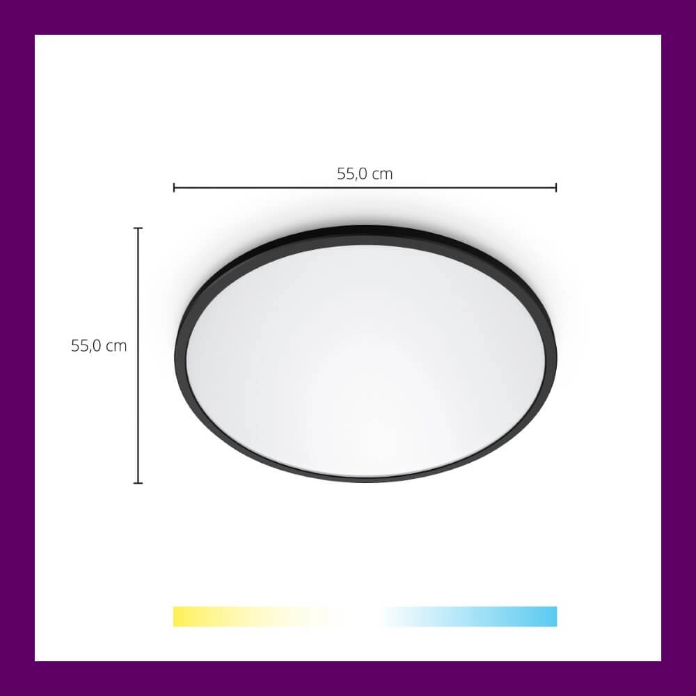 Plafonnier intelligent SuperSlim Ø 55 cm - noir WiZ 8720169071018