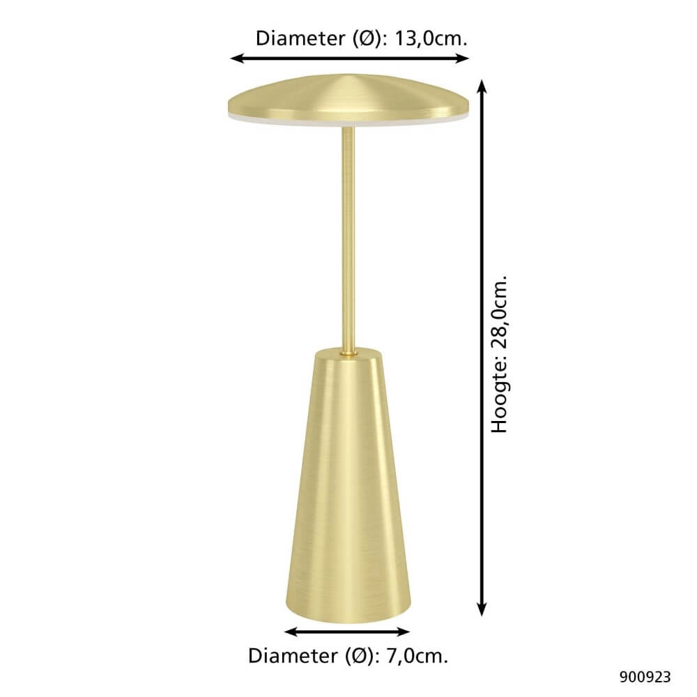 Lampe de table en laiton Piccola Ø 13 cm Eglo 9008606277780
