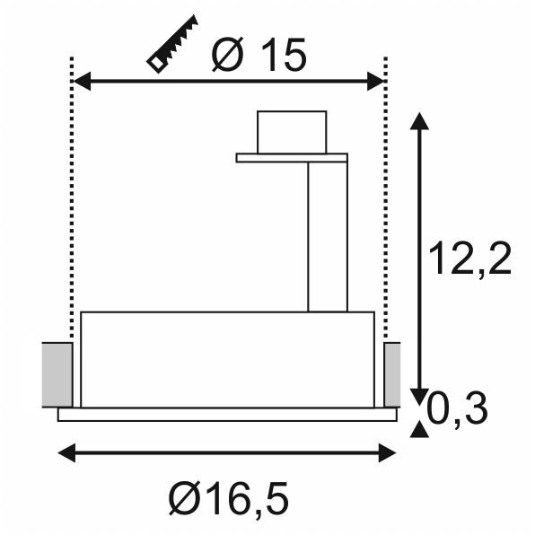 Spot encastrable New Tria ES111 Round noir avec ressorts à lames SLV 4024163150293