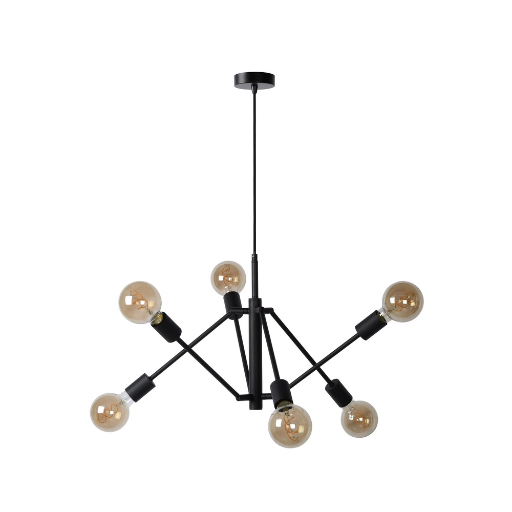 Lampe suspendue Lester Noirs à 6 feux
