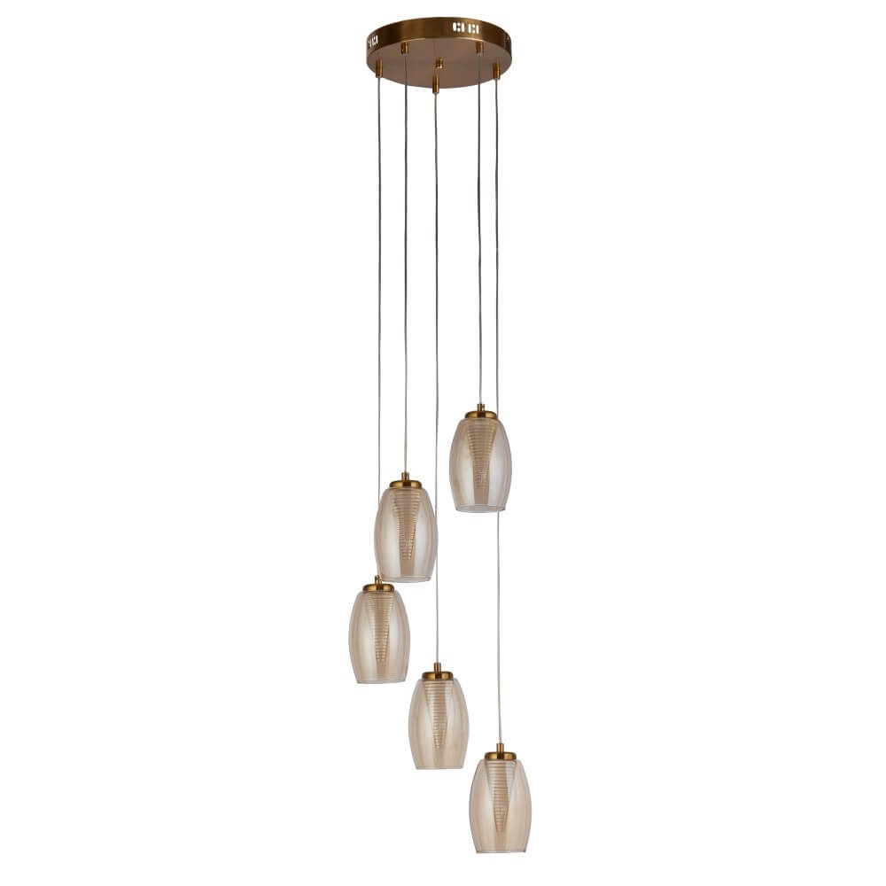 Lampe suspendue 5 lumières Cyclone bronze Searchlight 5053423243221