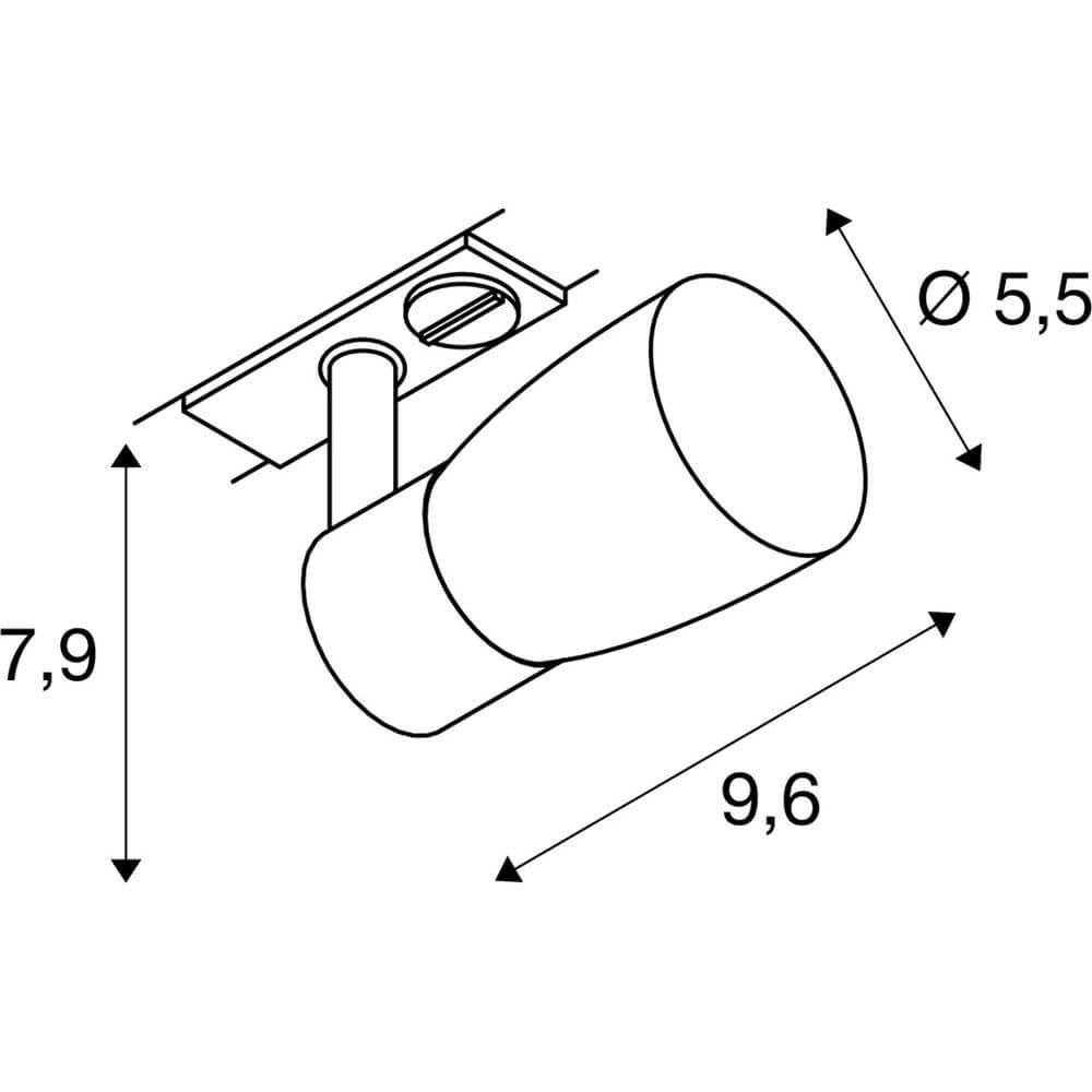 Spot ferroviaire Puri 2.0 Dome Noir-Or 1 Phase SLV 4024163294751