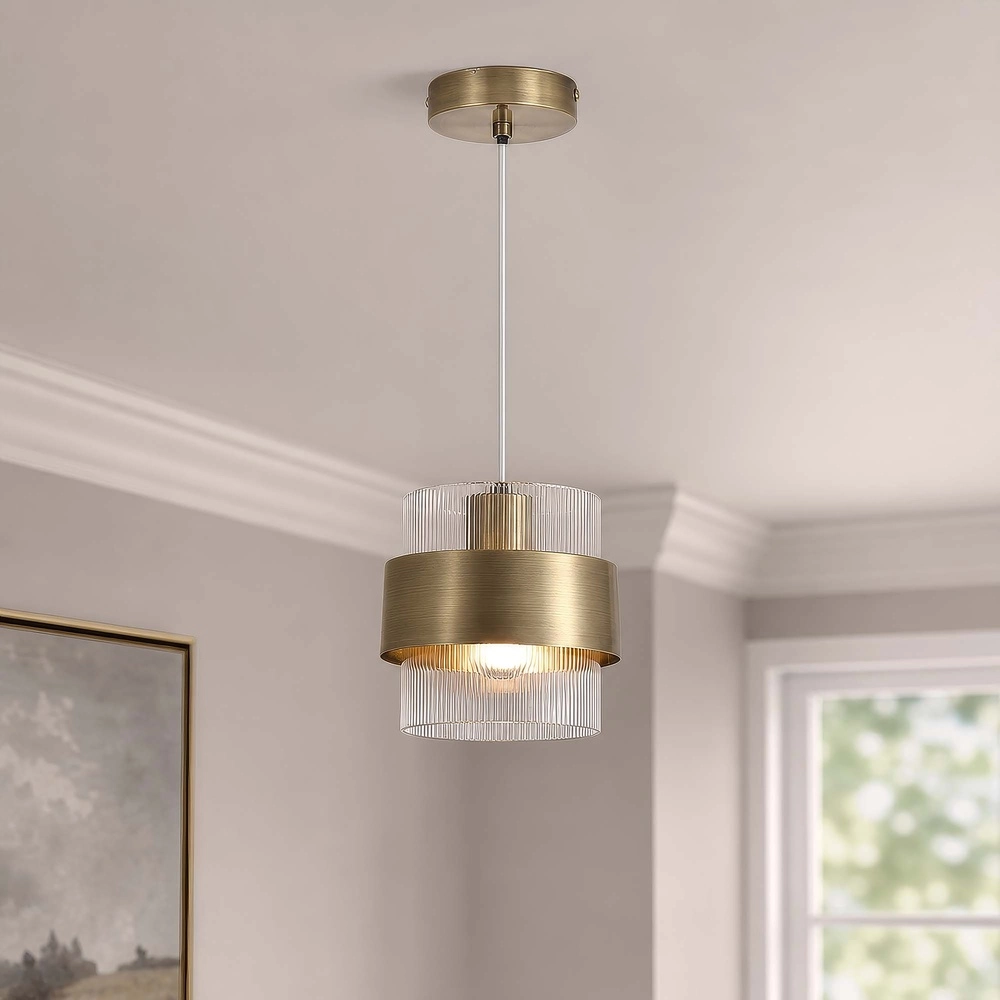 Lampe suspendue Royal Laiton ancien à 1 lumière Searchlight 5,05342E+12