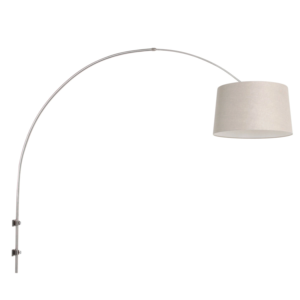 Lampe à arc murale Sparkled Acier inoxydable avec capot taupe