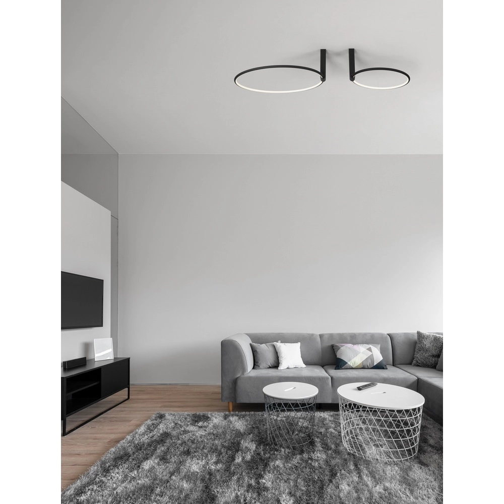 Plafonnier design Garve noir Ø 40cm et Ø 60cm Lyora 5212017431837