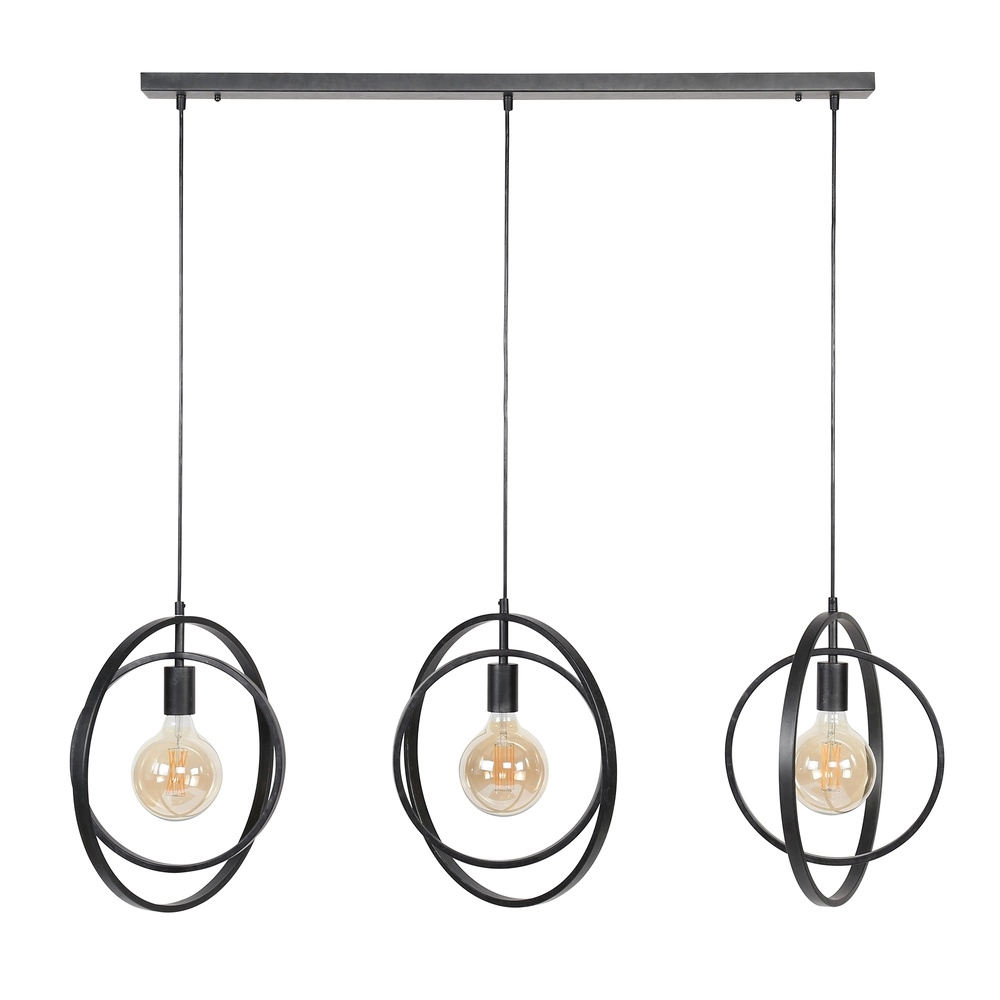 Lampe pendante de table à manger Turn 3L - Ø 40cm - charbon de bois Lyora 8716803513167