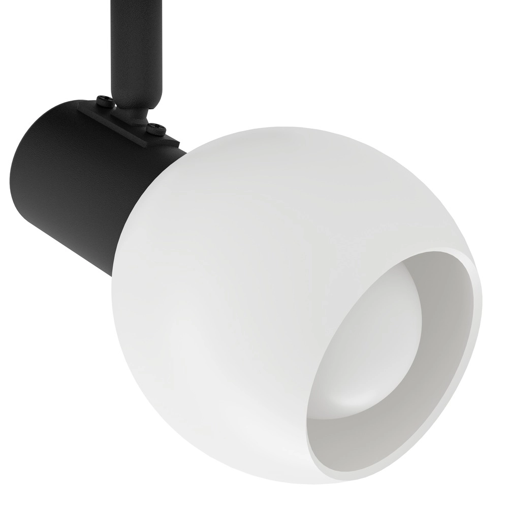 Lampe de plafond Castellazo Noir à 4 lumières avec verre blanc Eglo 9008606392155