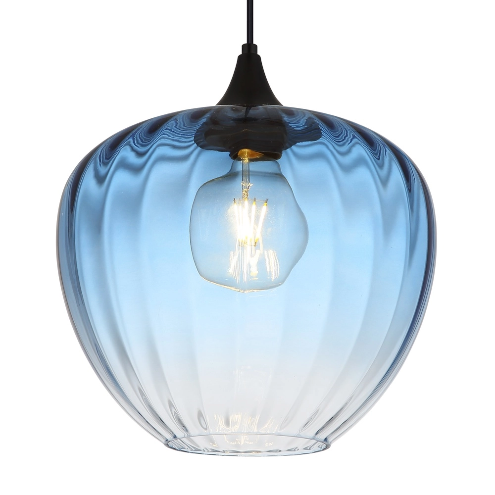 Lampe suspendue Sander Verre bleu Globo 9007371512126