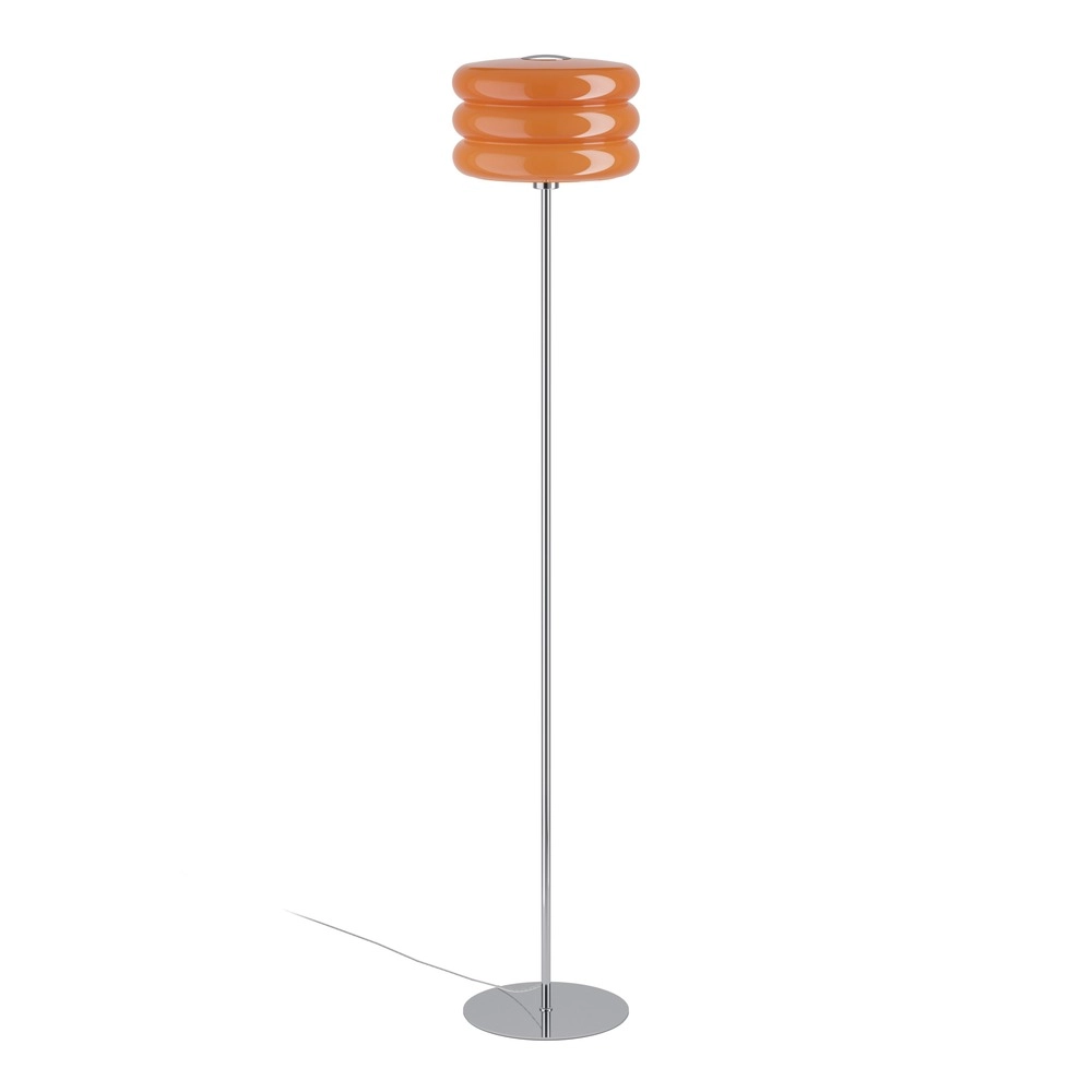 Lampadaire de conception Tortora chrome avec orange Ø 30cm Eglo 9008606405626