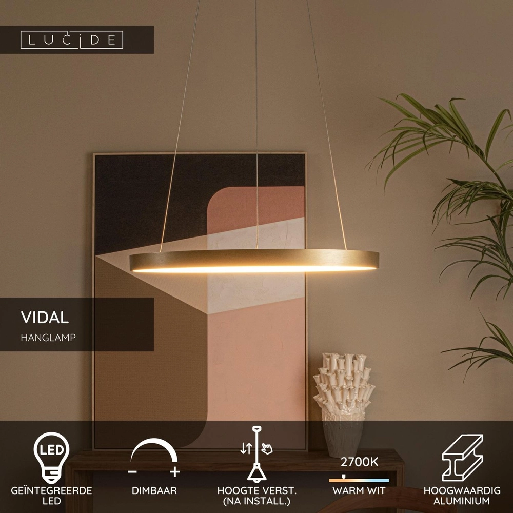 Lampe suspendue Vidal Ø 58 cm d’or Lucide 5411212460844