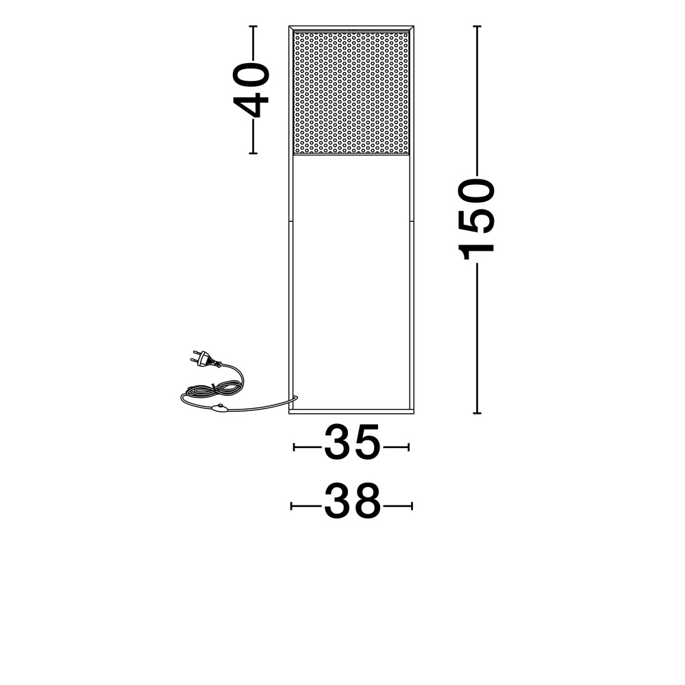 Lampadaire Erto noir et rotin Lyora 5212017455840