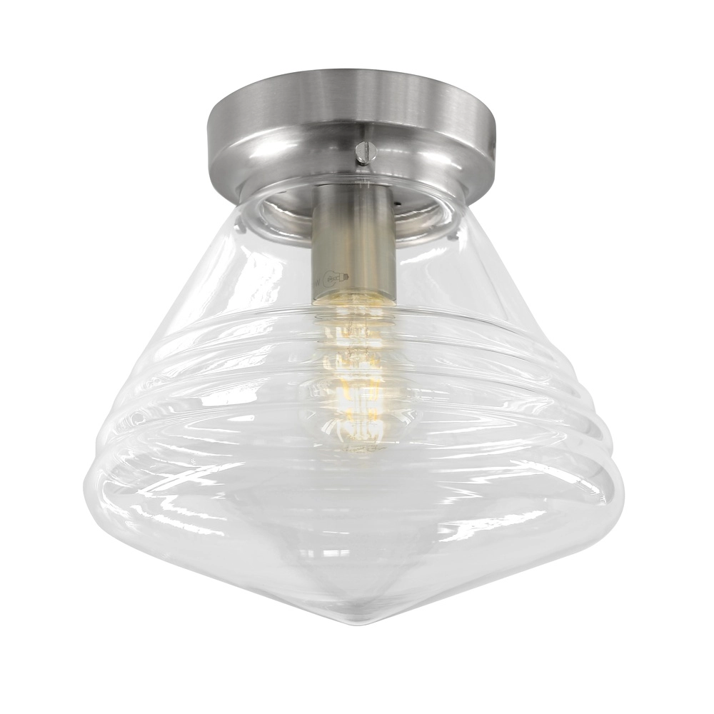 Plafonnier Dublin verre transparent Ø 25cm