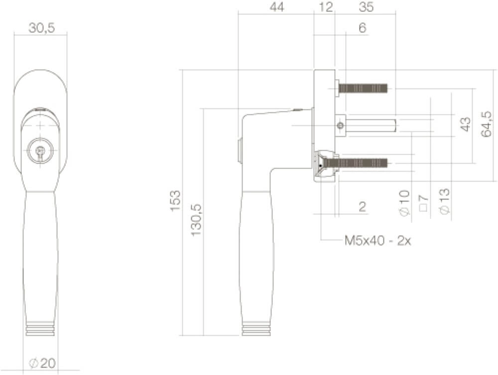 Poignée de fenêtre classique Ton 222 Chrome verrouillable Intersteel 8714186147979