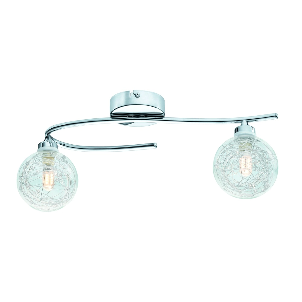 Lampe de plafond Horae Chrome à deux lumières