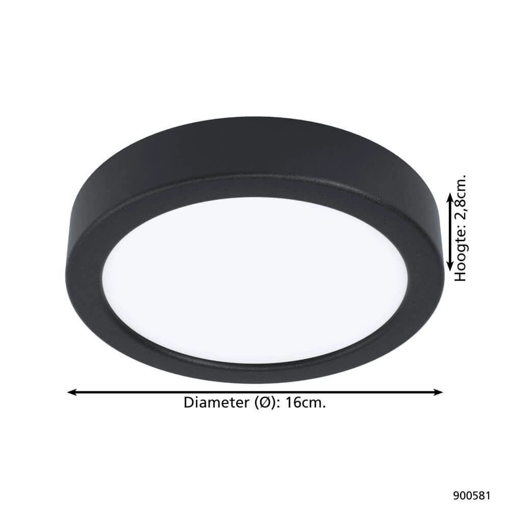 Plafonnier noir Fueva 5 Ø 16 cm Eglo 9008606244812