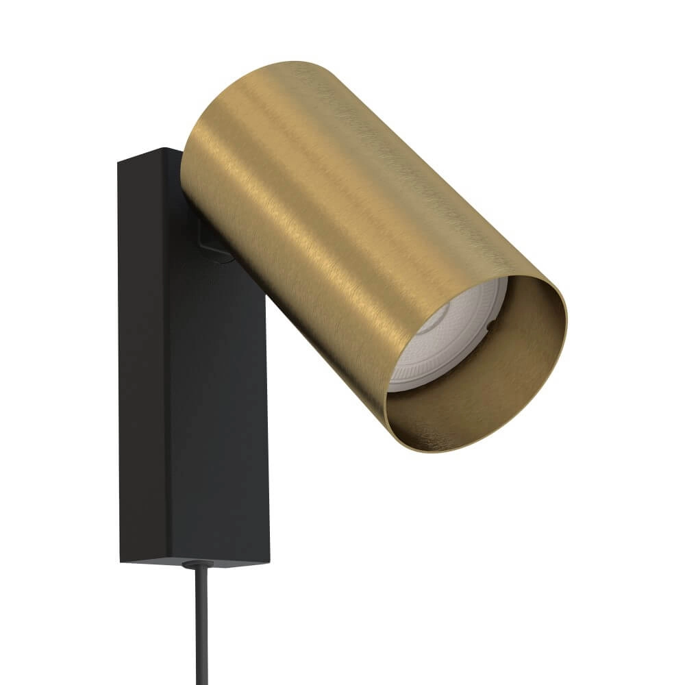 Lampe de lecture dorée Mono avec prise Lampe de lecture dorée Mono avec prise