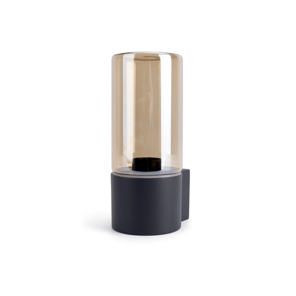 Lampe murale cylindrique Winchester E27 - verre ambré