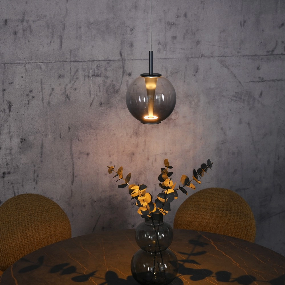 Suspension LED Pure Infinity avec verre fumé - Ø 18cm Paul Neuhaus 4012248399033