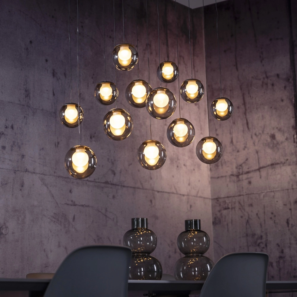 Lampe suspendue à 13 lumières Pure Popup Gris mystique Paul Neuhaus 4012248398302