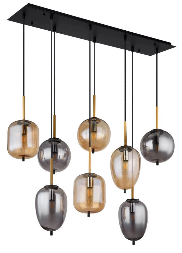 Lampe suspendue 8 lumières Blacky noir Globo 9007371443703