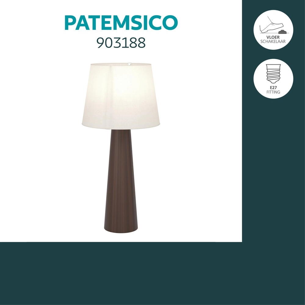 Lampe de sol de campagne Patemsico Marron avec capot Eglo 9008606406654