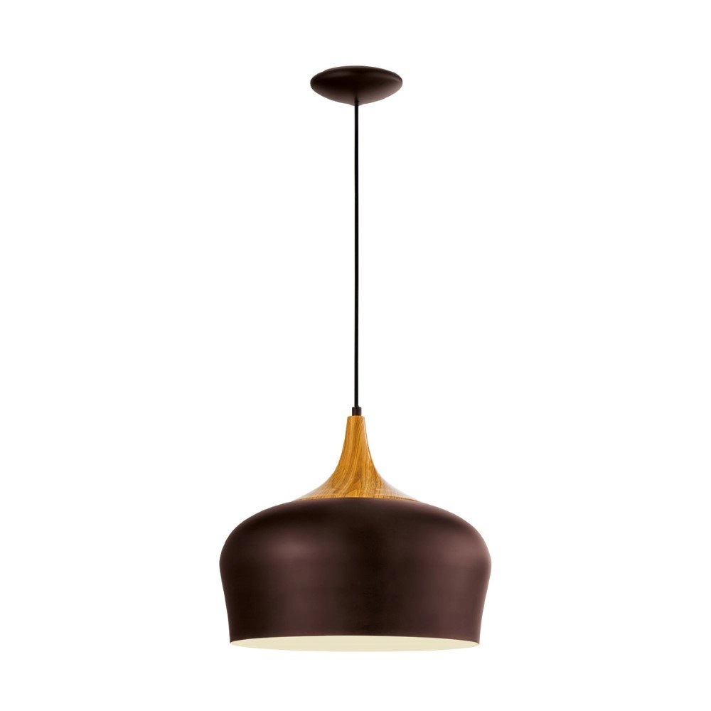 Lampe à suspension Obregon marron avec du bois marron