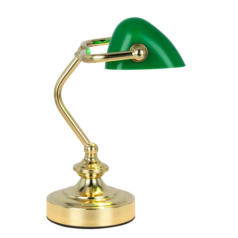 Lampe de bureau classique Antique Or avec verre vert Globo 9007371357451