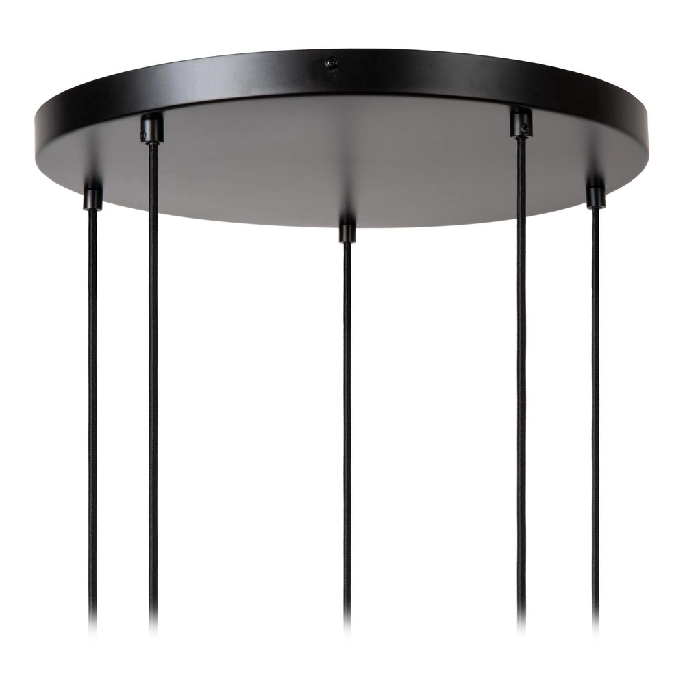 Lampe suspendue à 5 lumières Ilona noir avec lentilles colorées Lucide 5411212452757