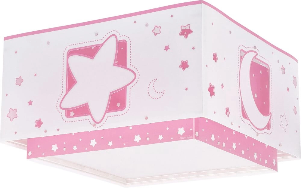 Plafonnier carré Moonlight rose Dalber 8420406001579