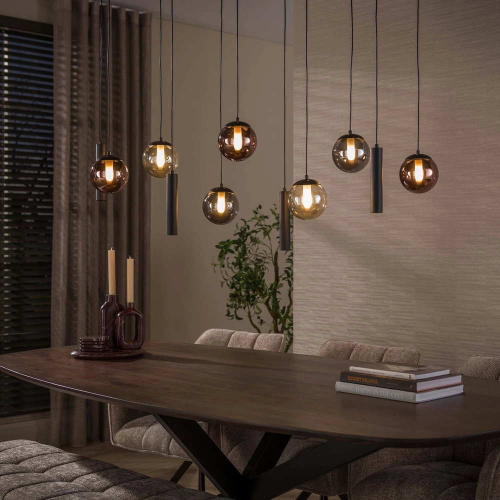Conception de la lampe suspendue Orb 11 lumières noires Lyora 8716803514966