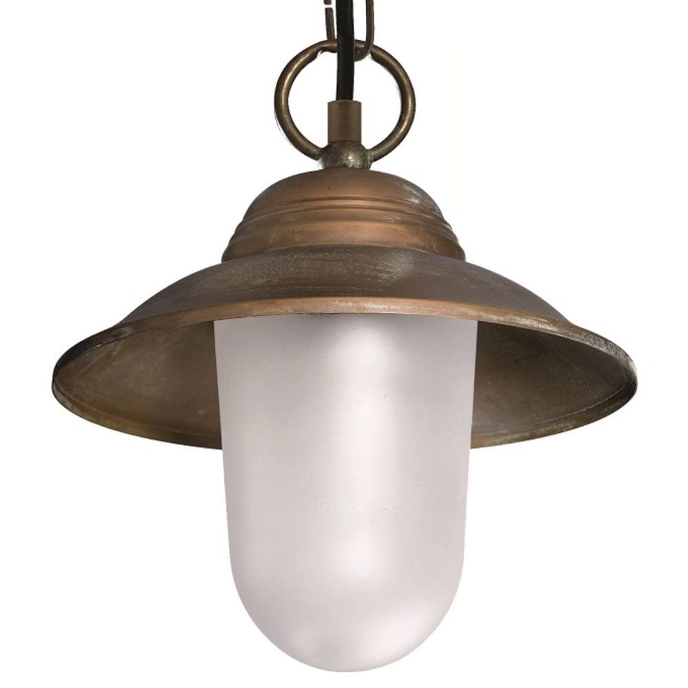 Lampe suspendue de porche Maritime rural 22cm marron cuivré Franssen 8021035005701