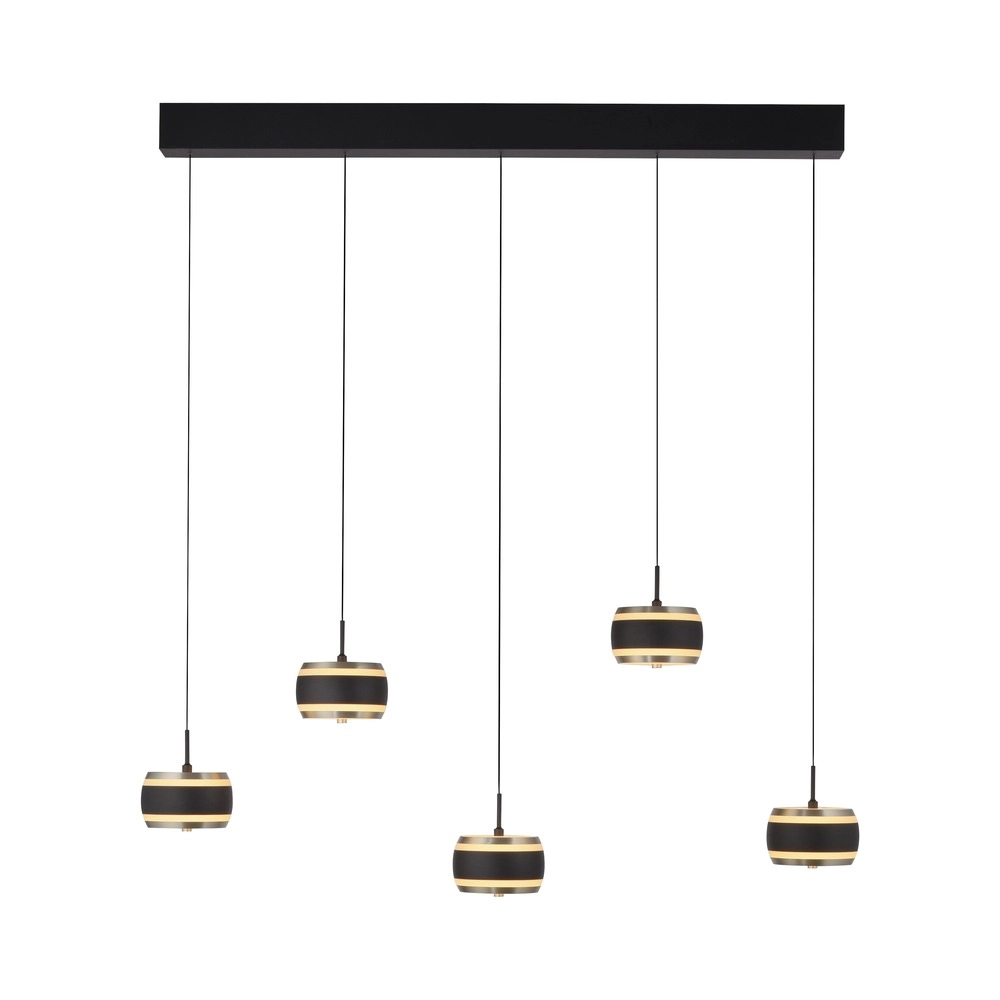 Lampe suspendue de table de salle à manger 5L Pure Falling Rings Black Pearl Paul Neuhaus 4012248396575