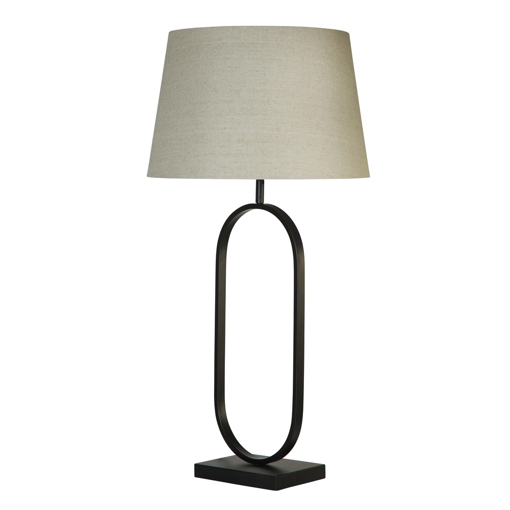 Lampe de table Modish Noir avec teinte crème
