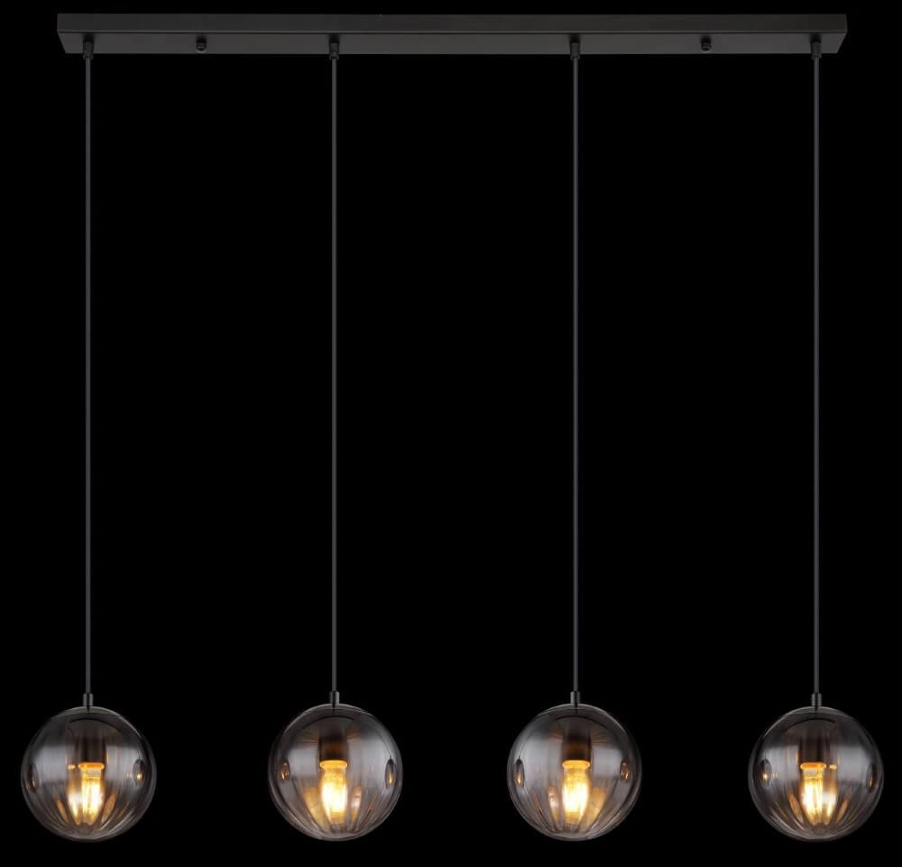Lampe suspendue 4 lumières Dallerta verre de fumée Globo 9007371452569