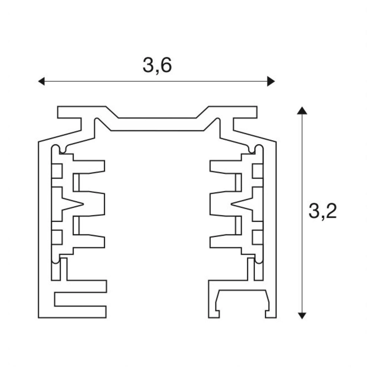 1 mètre 3-Fase Rail blanc SLV 4024163199940