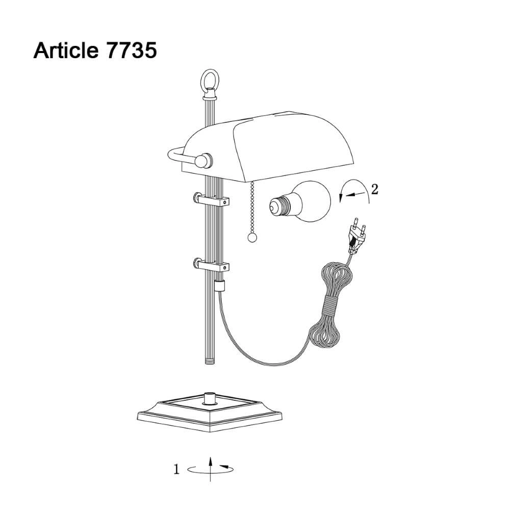 Lampe de banquier Ancilla bronze avec marron Steinhauer 8712746104417
