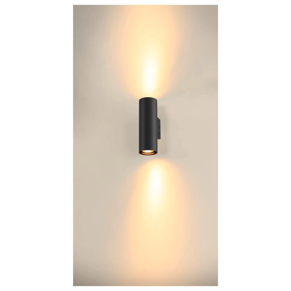 Spot mural noir Asto Tube haut et bas - 2x GU10 SLV 4024163265973