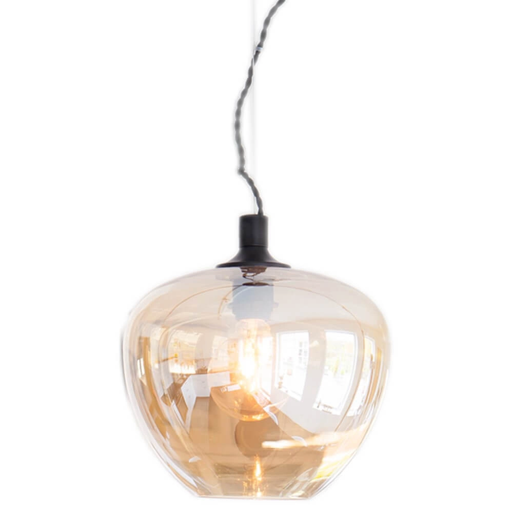 Lampe suspendue Bellissimo verre ambré Ø28cm Lampe suspendue Bellissimo verre ambré Ø28cm