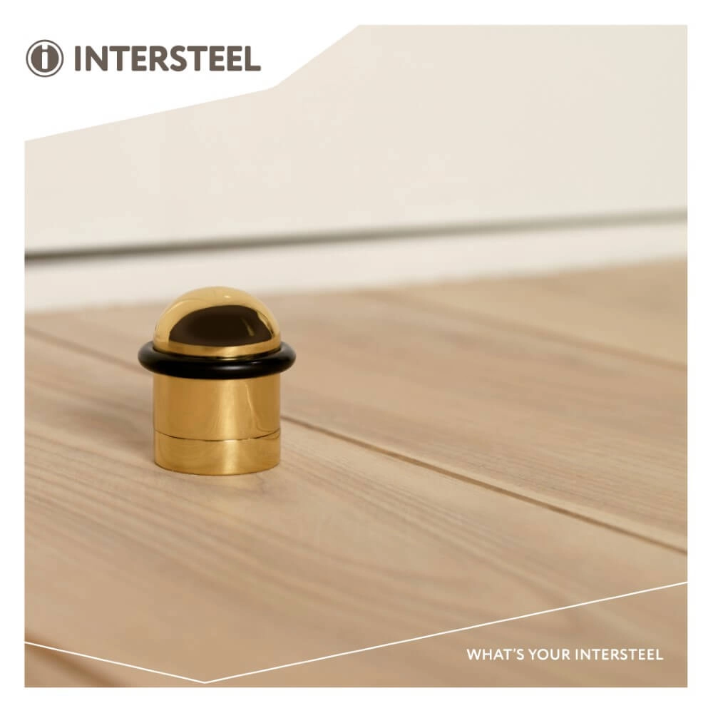 Butée de porte en laiton Stelo laqué avec anneau Intersteel 8714186055960