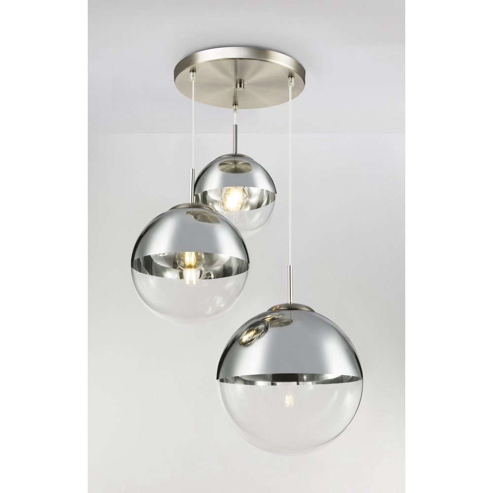 Lampe pendante à 3 lampes Varus nickel Globo 9007371383443