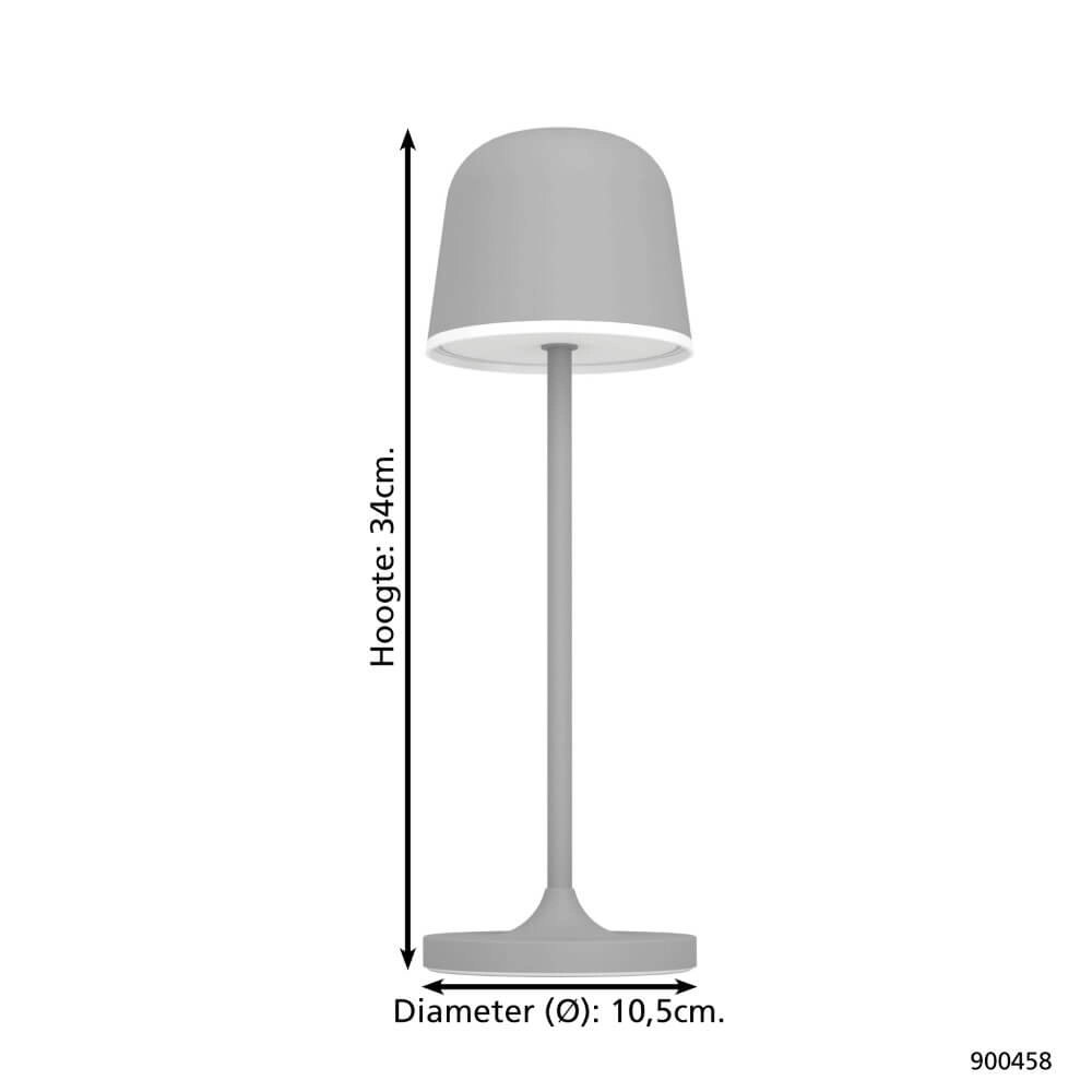Lampe d'extérieur rechargeable Mannera gris Eglo 9008606243976