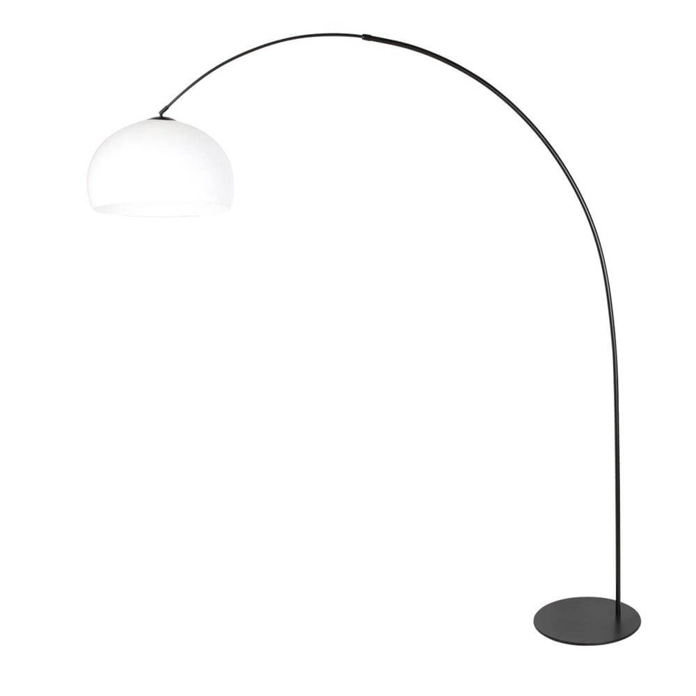 Lampadaire Curve noir avec boule d’abat-jour blanche Ø 48cm Steinhauer 8712746179408