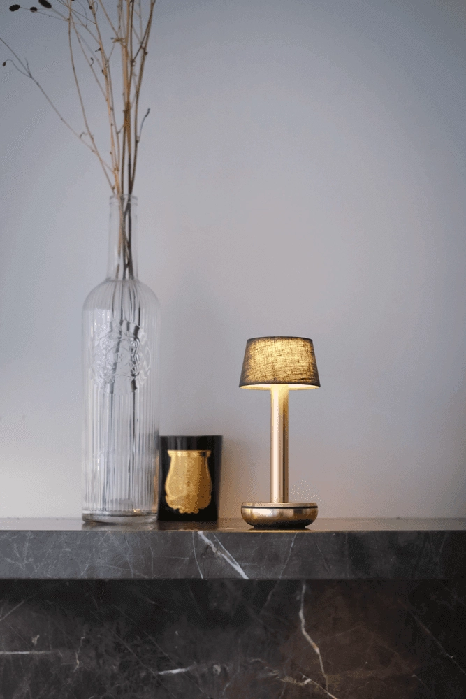 Lampe de table rechargeable Two Gold Emerald lin Humble 7446023312356