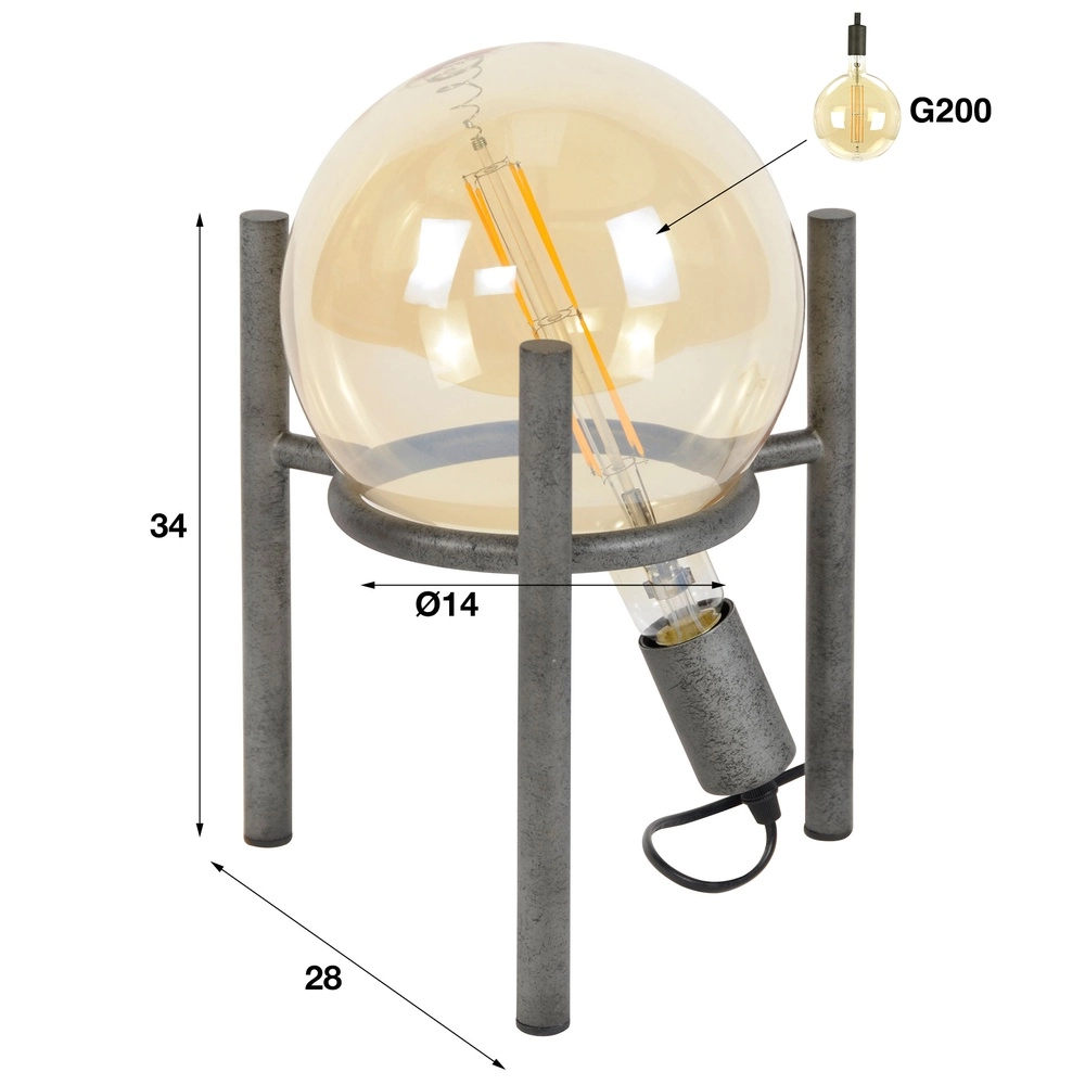 Lampe de table trépied Saturn 34 cm Lyora 8716803512009