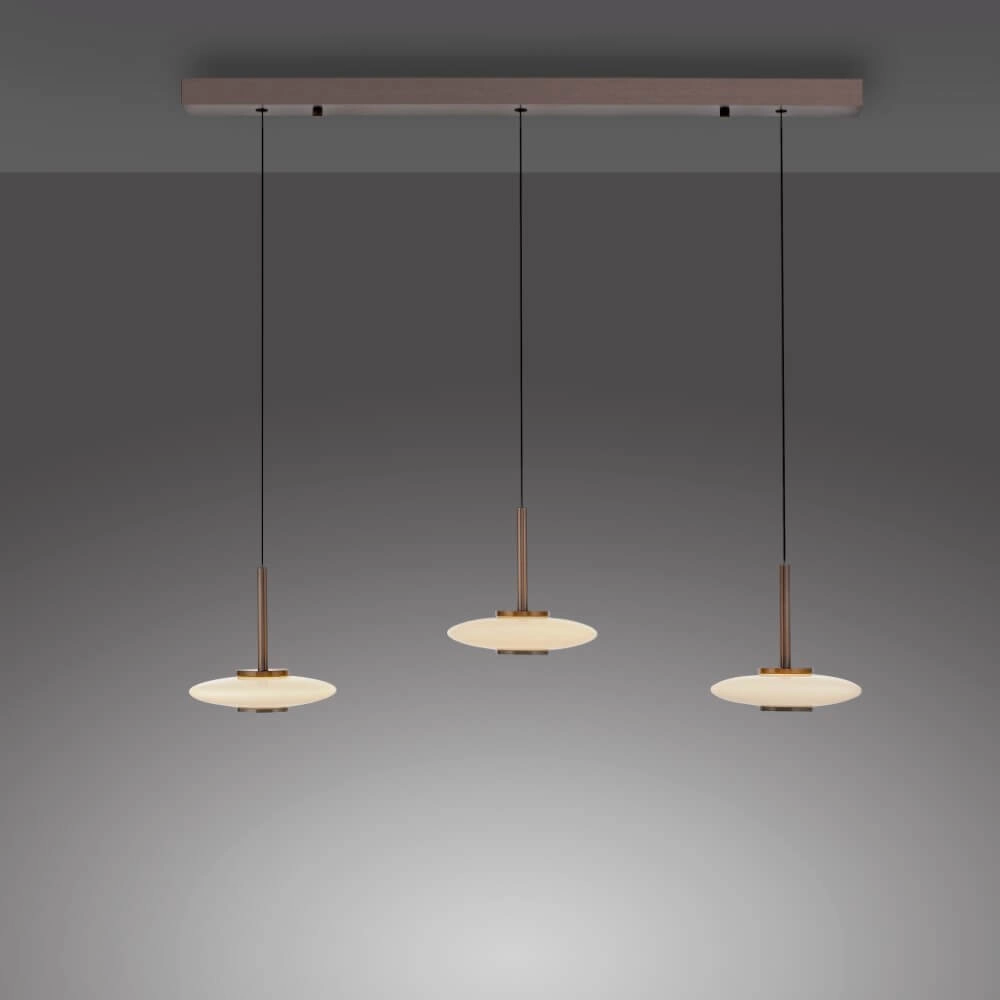Lampe suspendue 3 lumières Pure Vitrum marron de créateur Paul Neuhaus 4012248382639